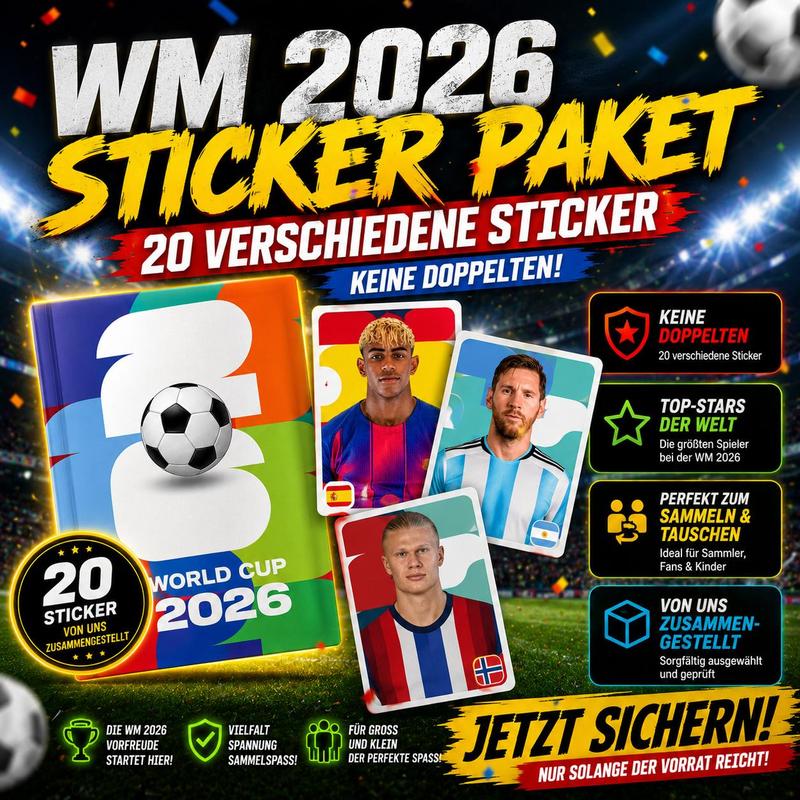 Fifa World Cup 2026 Sticker Pack With 20 Different Stickers!