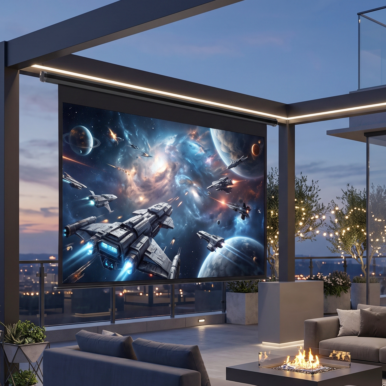 72" High-Definition Projection Screen with Matte White Surface