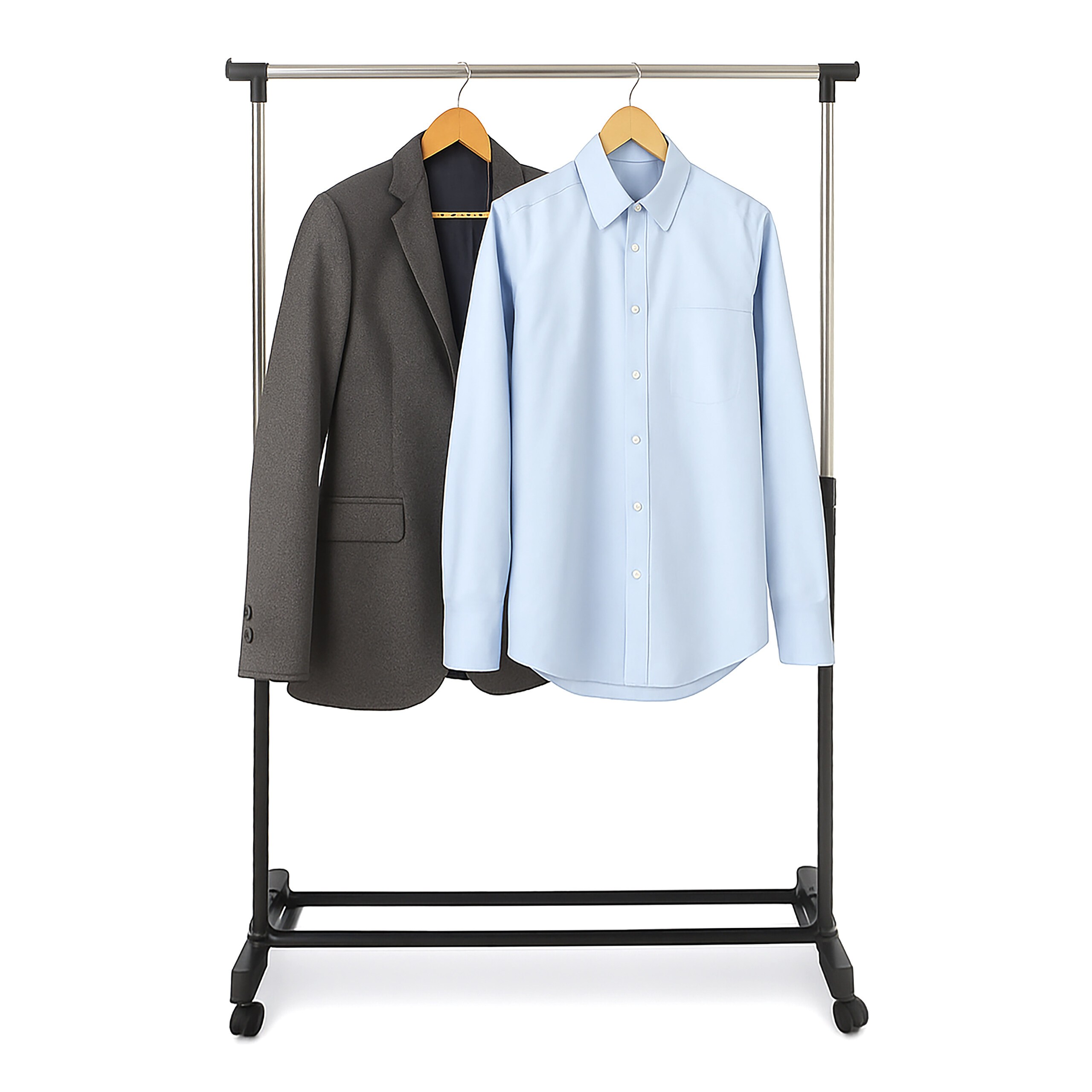Clothing Racks In Silvery/black - (w)80 X (h)90-158 X (d)42 Cm