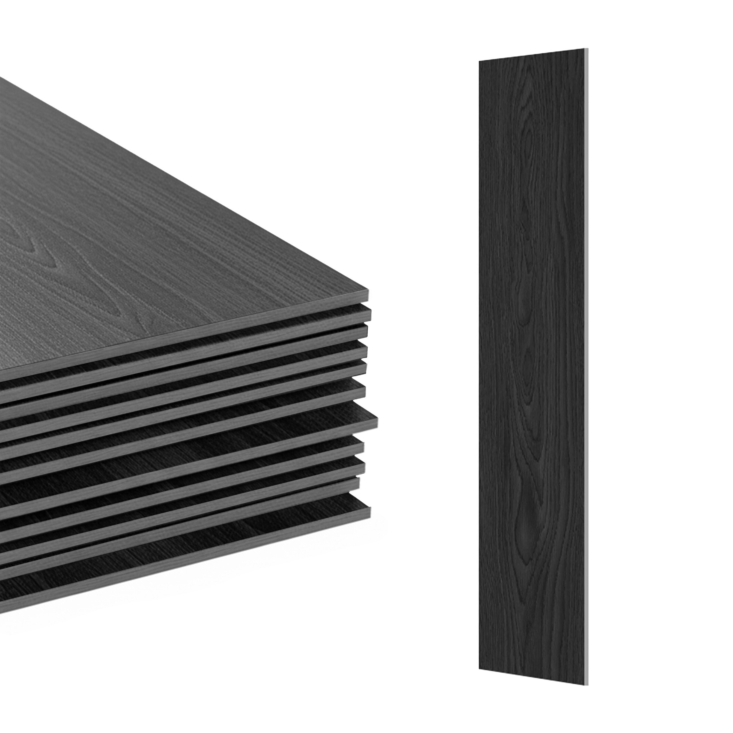 36-piece Pvc Flooring "wood Look" In Dark Gray - 5 M²