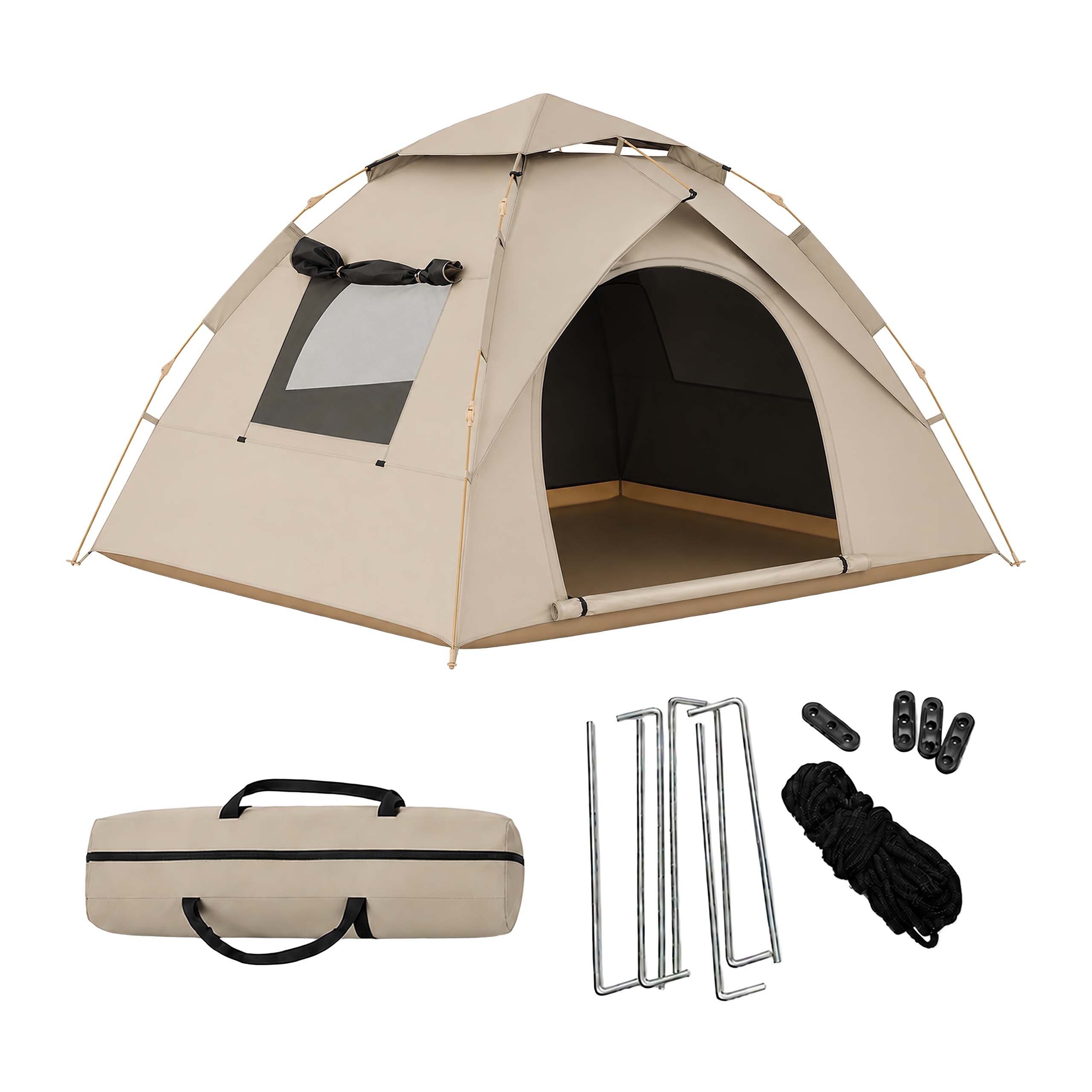 Camping Tent In Beige – (w)200 X (h)145 X (d)230 Cm