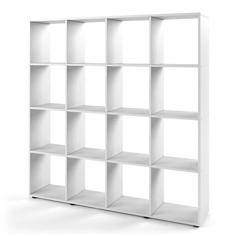 Image of Room Divider White 138.5 X 142.5 Cm Open Room Divider Standing Bookshelf Cube Shelf Floor Shelf Chipboard, 16 Mm