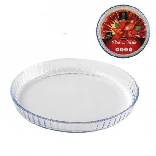 borosilicate round pie dish 31x4 cm for desserts and bakeware fruit glass kitchen