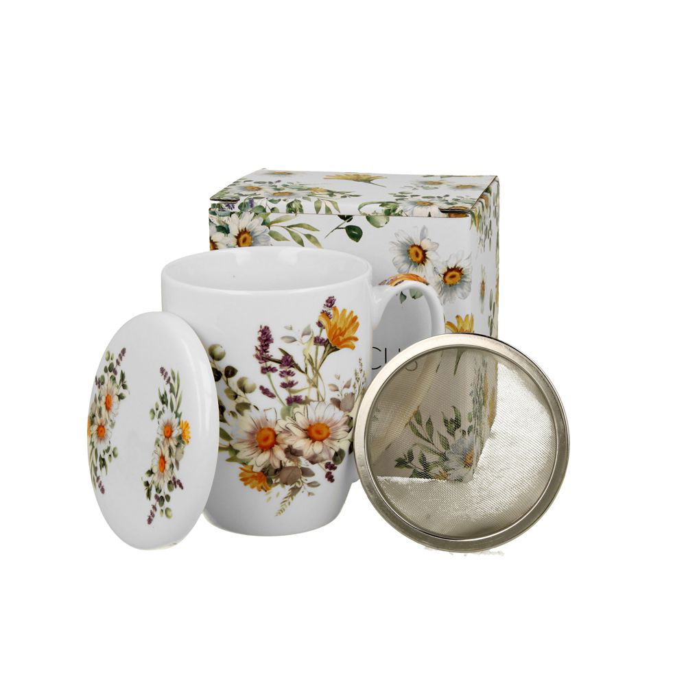 Teacup With Infuser & Lid – Basket Of Flowers Daisy – 0.35l