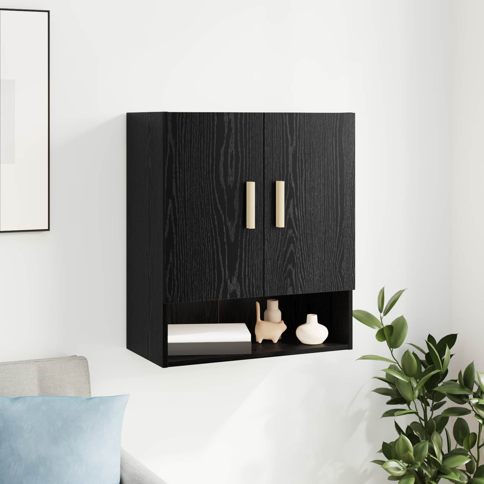 Image of Wall Cabinet Look 60 X 31 X 70 Cm Wood Material, Elegant Storage Solutions, Modern Rectangular Wall Cabinet, Space-saving Organizer For Your Living Room