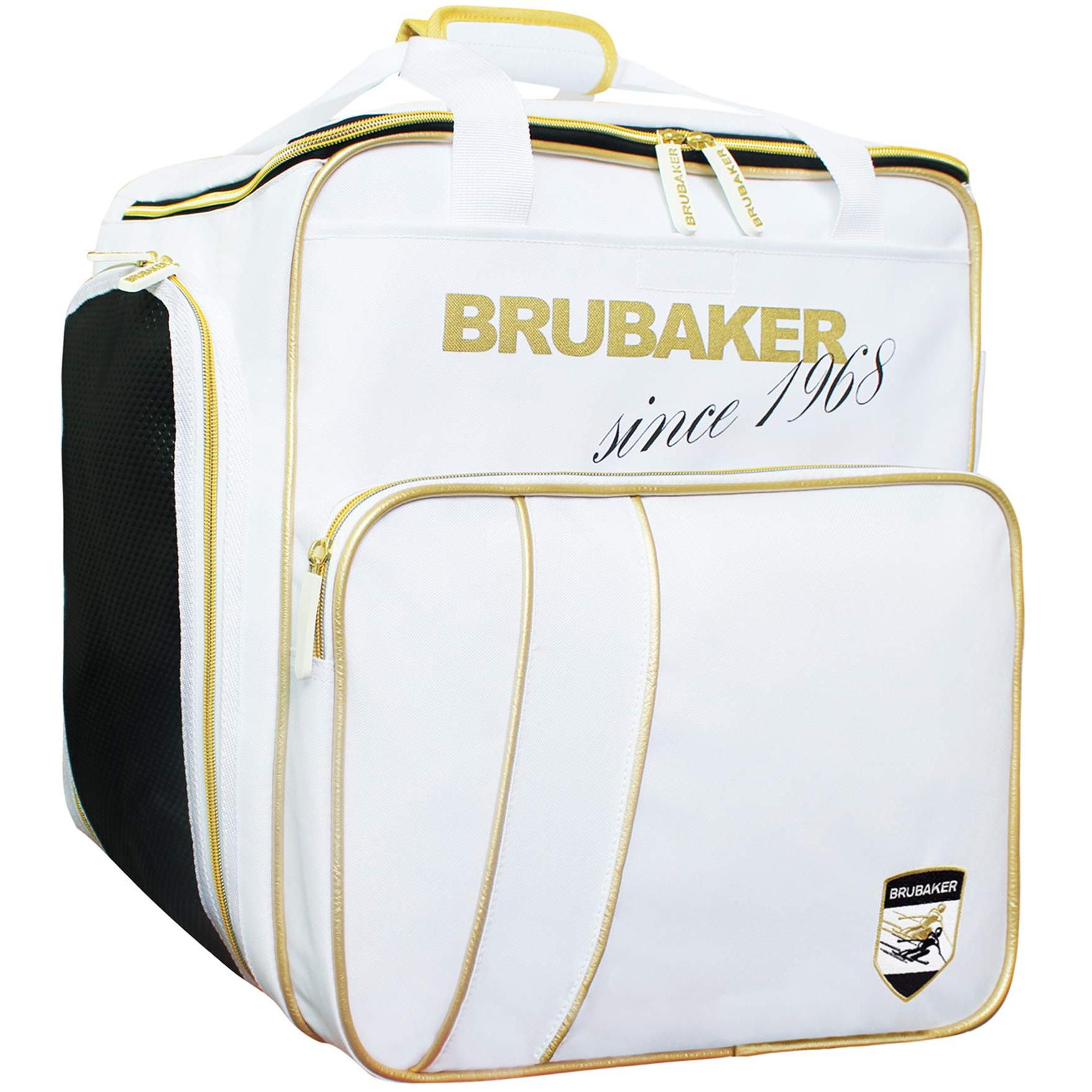 Image of Brubaker Super Ski Boot Bag Helmet Bag Backpack Carrying System With Shoe Compartment - White Gold