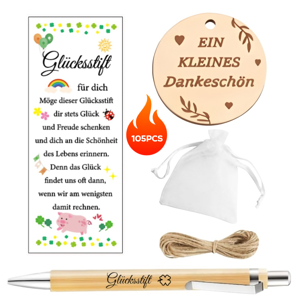 105-piece " Pen" Set – 26 Engraved Wooden Pens With Inspirational Cards For Office, School, And Daily Writing Needs