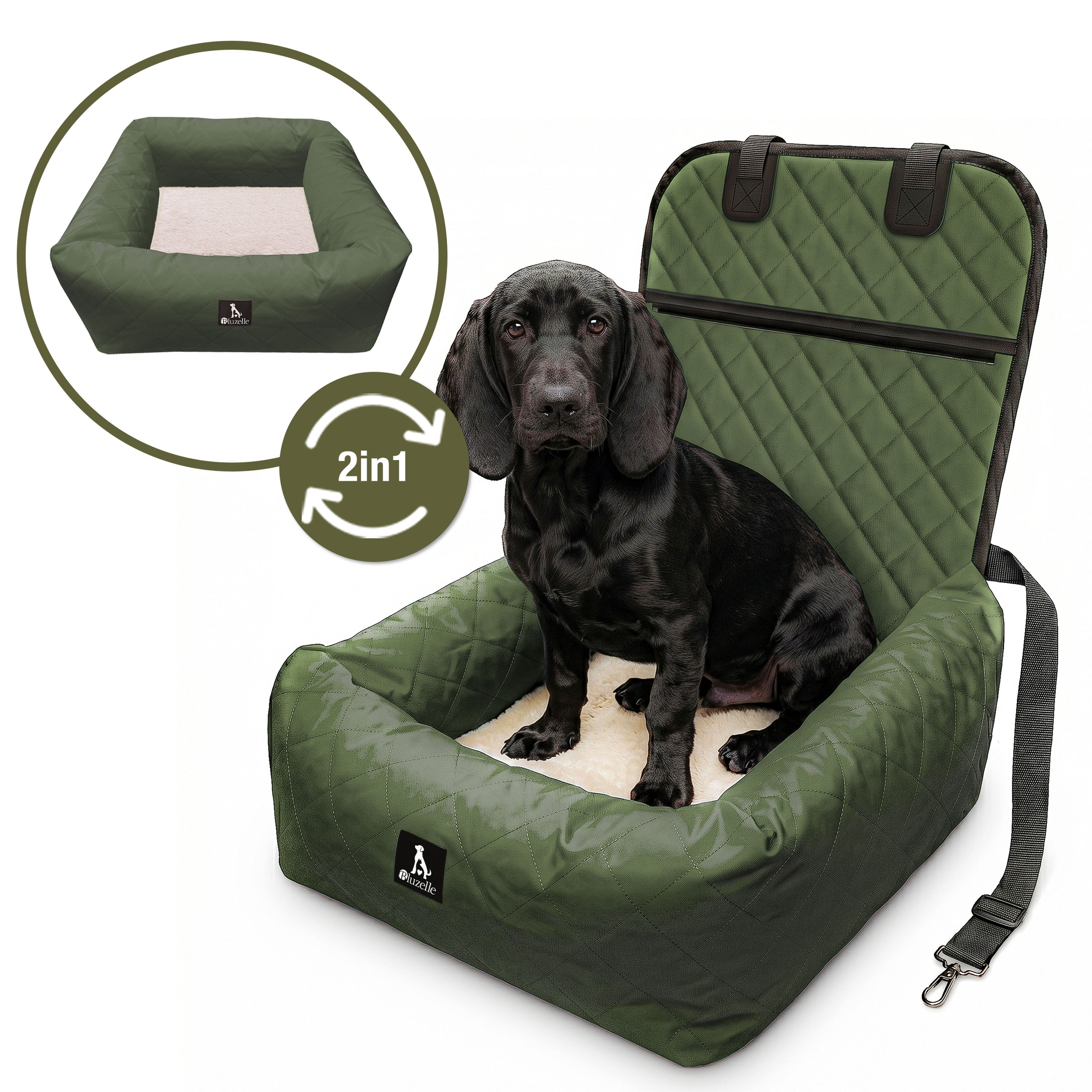 Image of Bluzelle Dog Car Seat & Dog Bed 2-in-1 With Removable Cover, Foldable & Waterproof