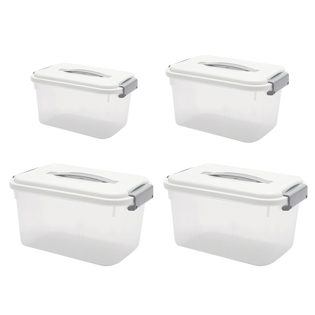 4pcs Multi-Purpose Storage Bins with Handheld Lids