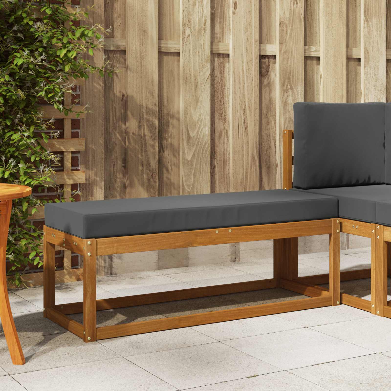 vidaXL Buiten Krukbank en Antraciet 115 x , Buiten Zitplaatsen voor Balkon, Moderne Tuin Sofa, Meubilair, Comfortabel Sectie Arrangement voor Ontspanning