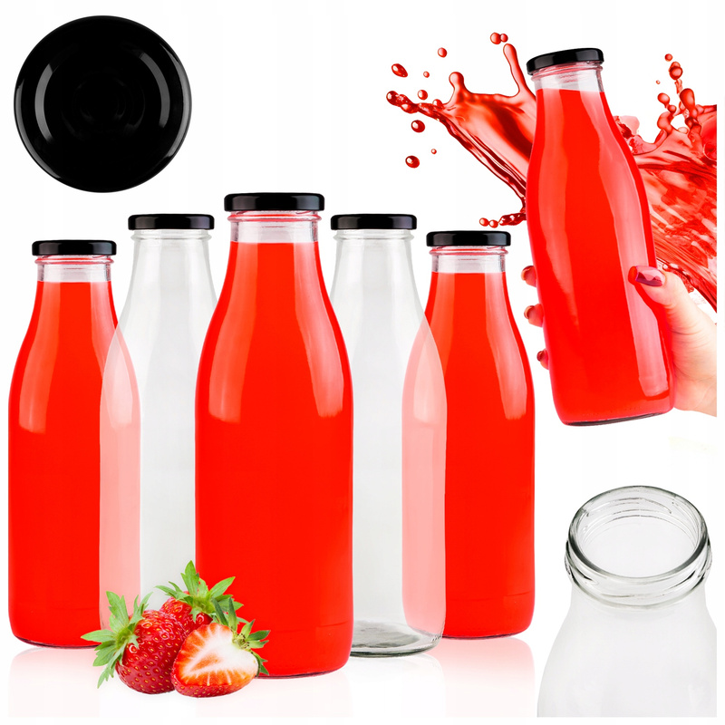 1/10 stuks. Glazen voor , Water MILK JUICE 750 ML voor Lemonade, Likeuren met een Schroefdeksel