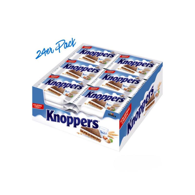 Knoppers - 24 X 25 G - Filled Waffle Slices With Milk And Nougat Cream, Hazelnuts And Cocoa
