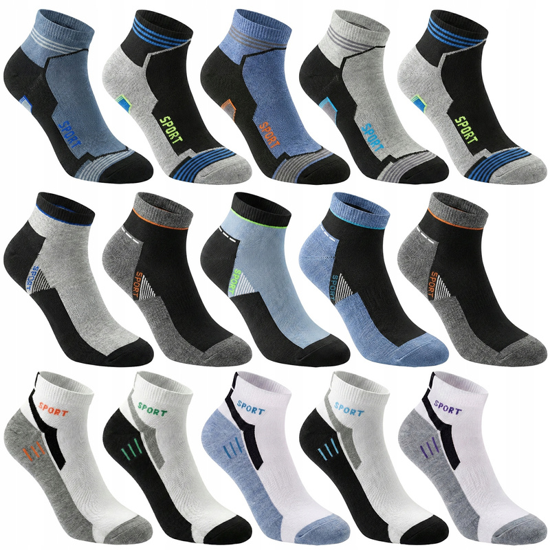 E-shop Sportsocken für Herren im Set mit 15 Paaren, Größe 39-42, bequeme Socken für den täglichen Gebrauch und körperliche Aktivitäten, atmungsaktive
