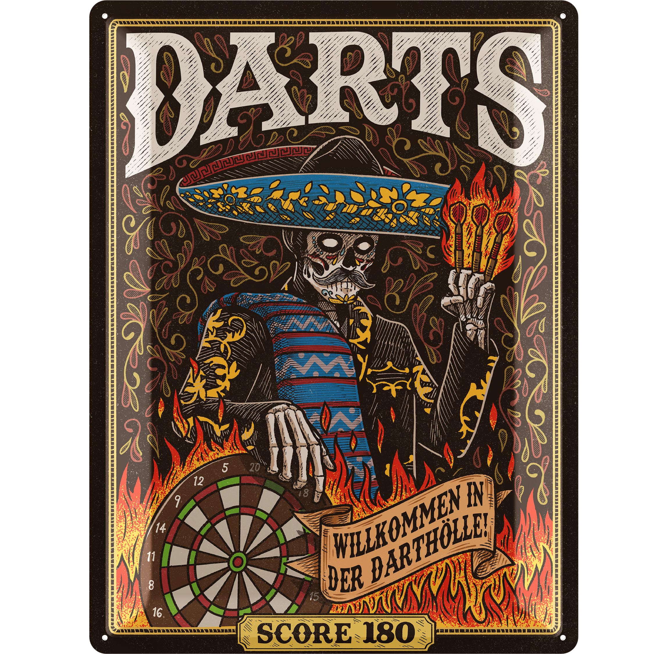 Image of Xxl Retro Metal Sign Darts, Bar And Party Basement Decoration, Decor, Funny Gift For Men, Vintage Metal Sign With Stamping And , 30x40cm Classic Edition