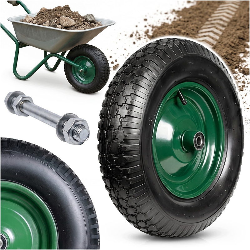 TEMU Roue Verte pour Brouette, Pièce de Rechange Durable pour une Douce et le Transport de Charges, Construction Robuste Conçue pour les Tâches de