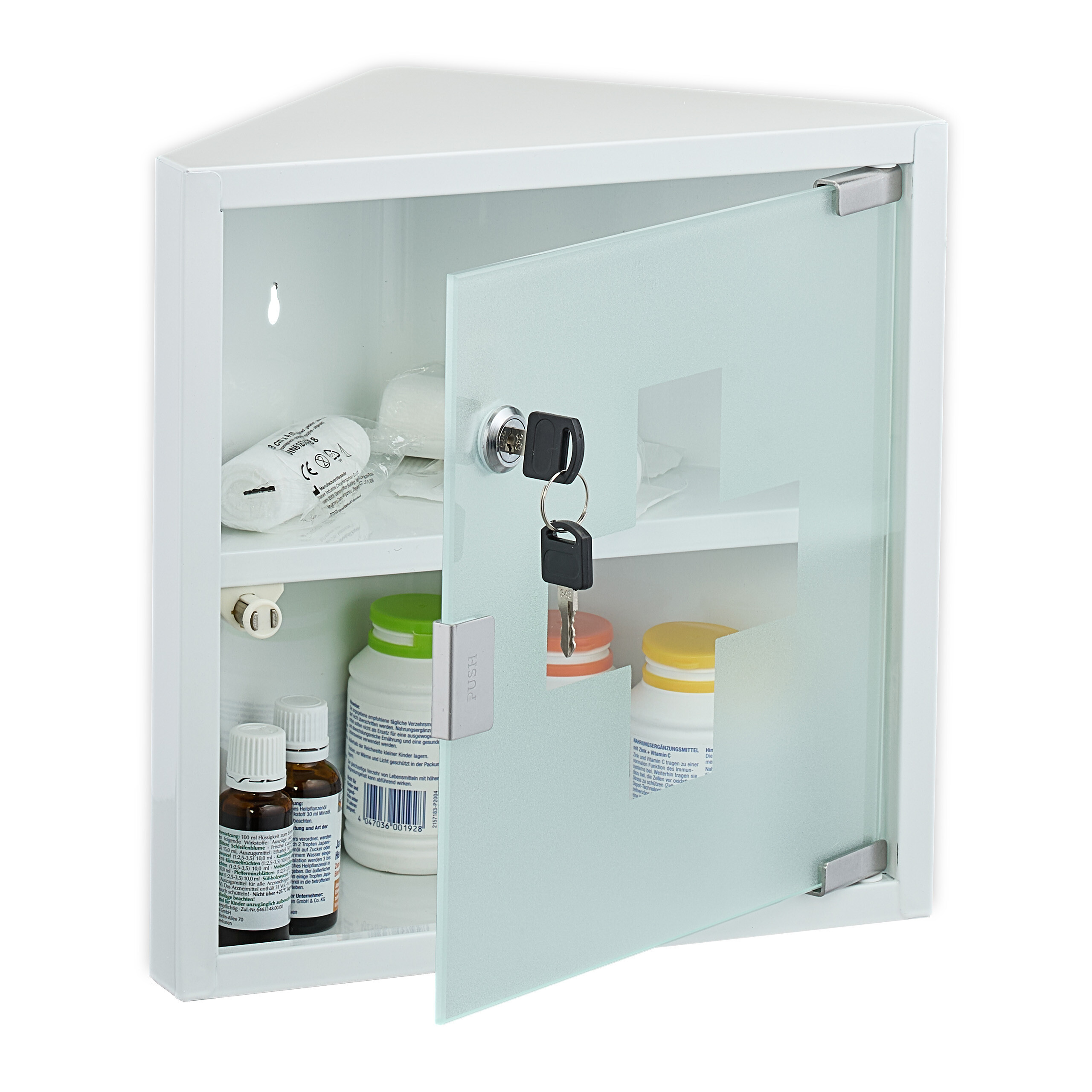 Medicine Cabinet In White - (w)30 X (h)30 X (d)17.5 Cm