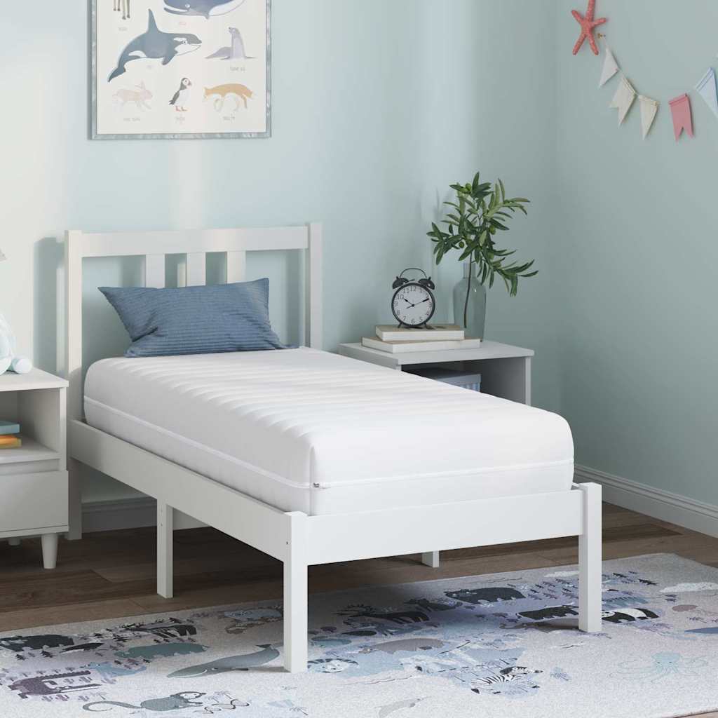 Vidaxl Mattress White 60 X 120 Cm , Bedroom , Rectangular Design, Luxurious Mattress, Improved Support, Pocket Springs, Layered Sleeping Surface