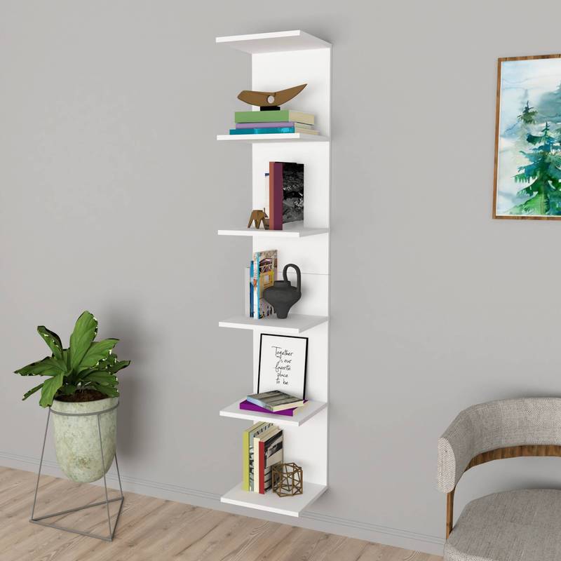 Image of Surahammar Wall Shelf Floating Wall Shelf 180 X 34.5 X 30 Cm Decorative Shelf With 6 Compartments, Wall Mount For Living Room, Home Office In Colors