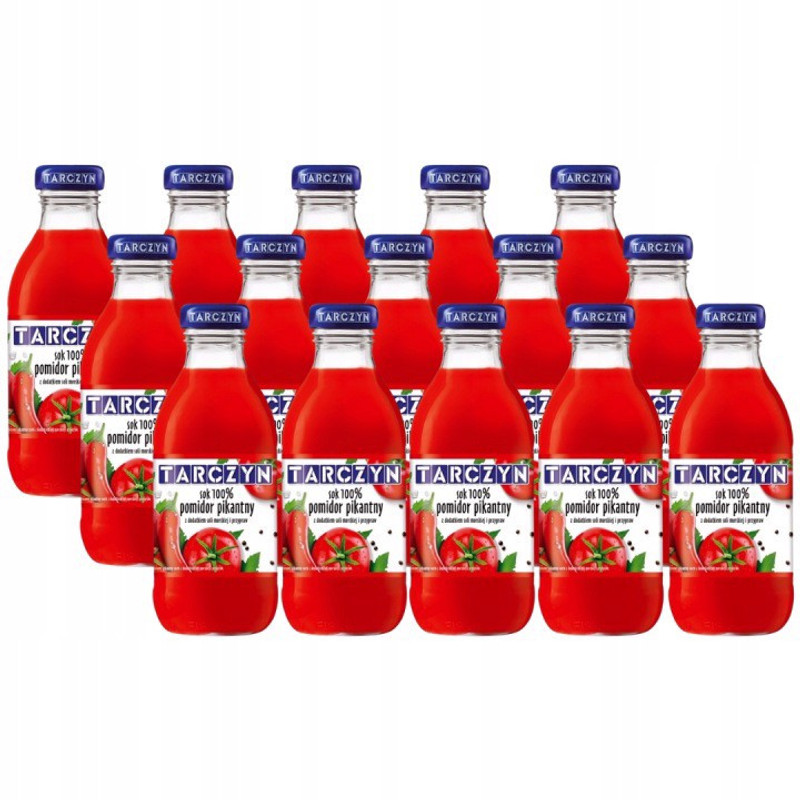 Image of Tarczyn Juice 100% Spicy Tomato With Sea Salt And Spices Added 300 Ml X 15 Pieces