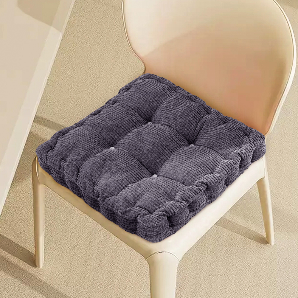 Gray Square Thick Cushion for Office and Study