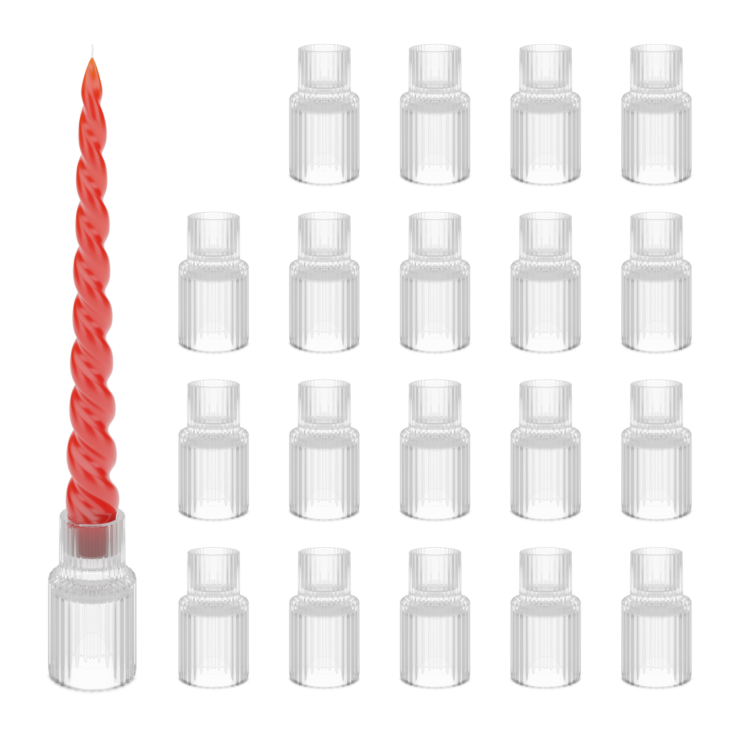 E-shop 20 x Kerzenständer in Transparent
