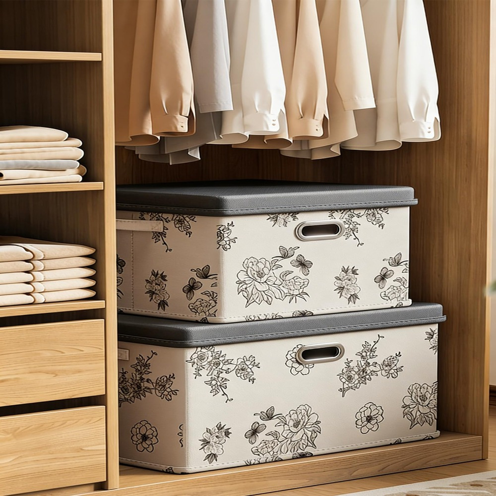 Durable Design Storage Boxes with Wooden Boards