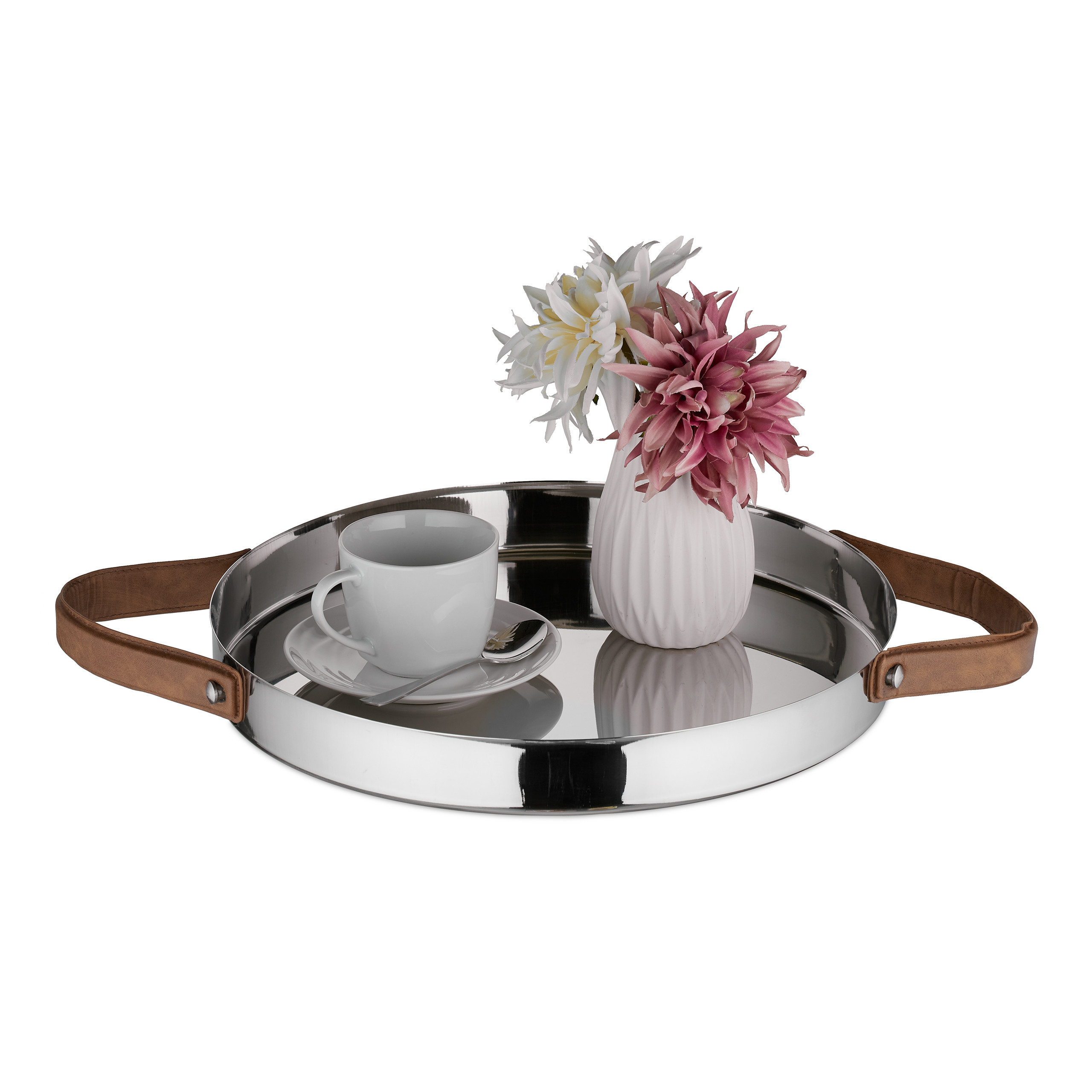 Image of Silver Serving Tray - (h)4 X Ø 35 Cm