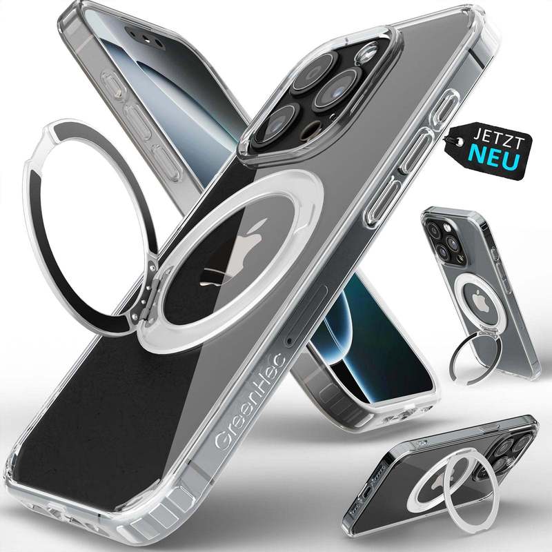 Protective Case For Iphone 16 15 14 13 Pro Ring Case Clear Transparent Ring Case With Magnetic Ring For Iphone | Clear Case