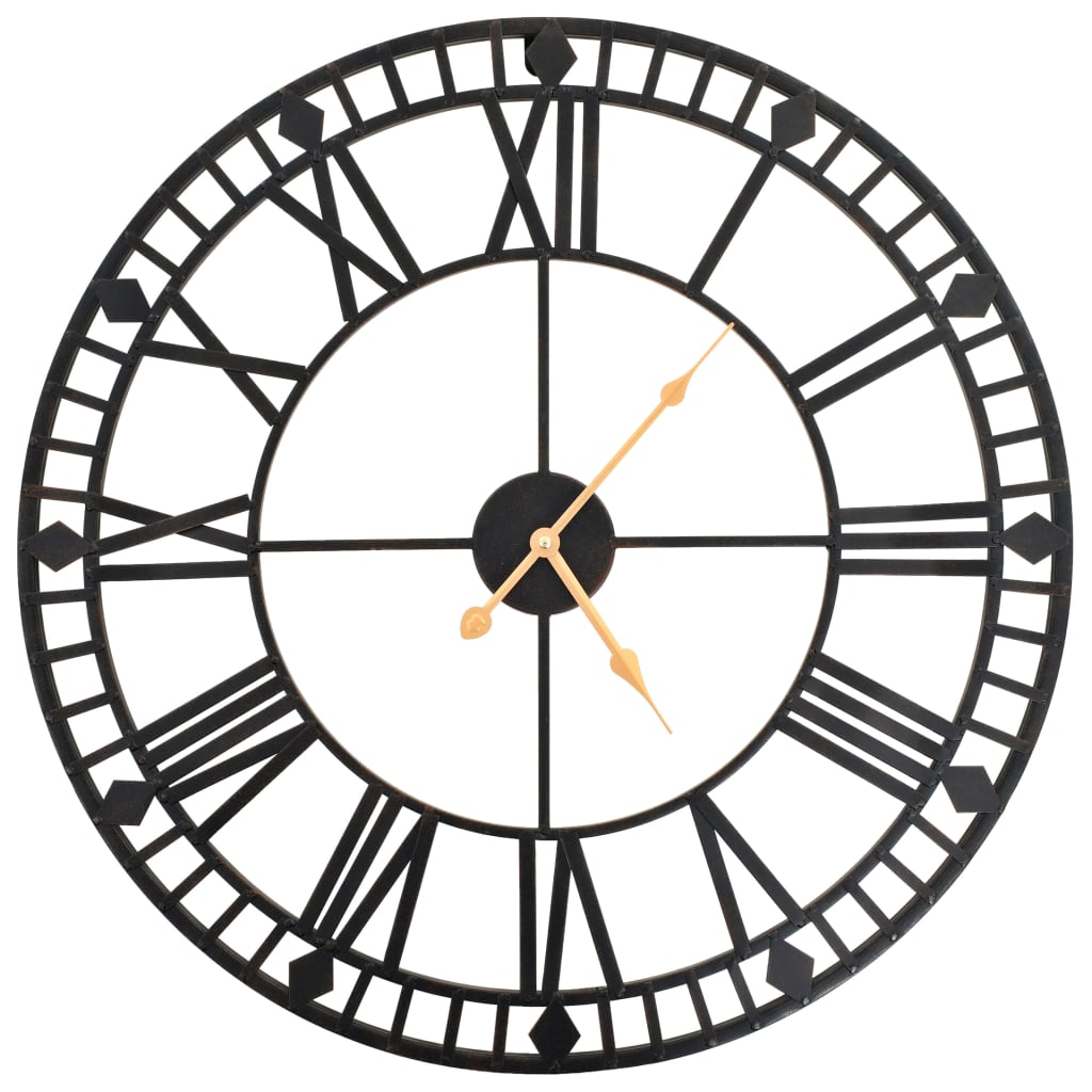 Vidaxl Quartz Wall Clock Metal 60 Cm Xxl Living Room Clock