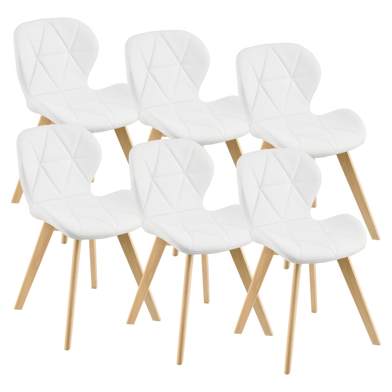 Älmhult Dining Chair 6-piece Set, 81x57 Cm, Faux Leather, , Living Room Chair, Kitchen Chair In Colors