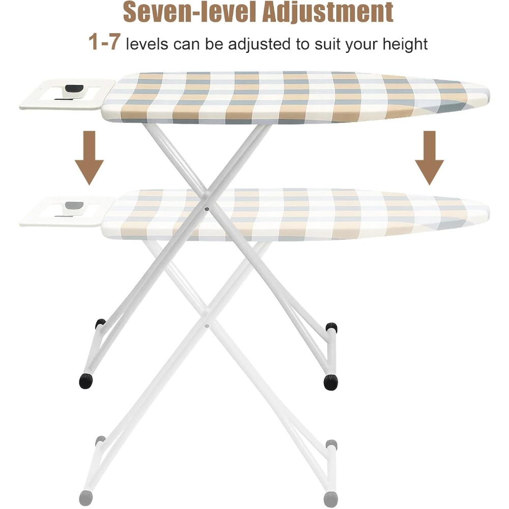adjustable folding ironing board metal frame reinforced household ironing table portable for living room no battery required details 10
