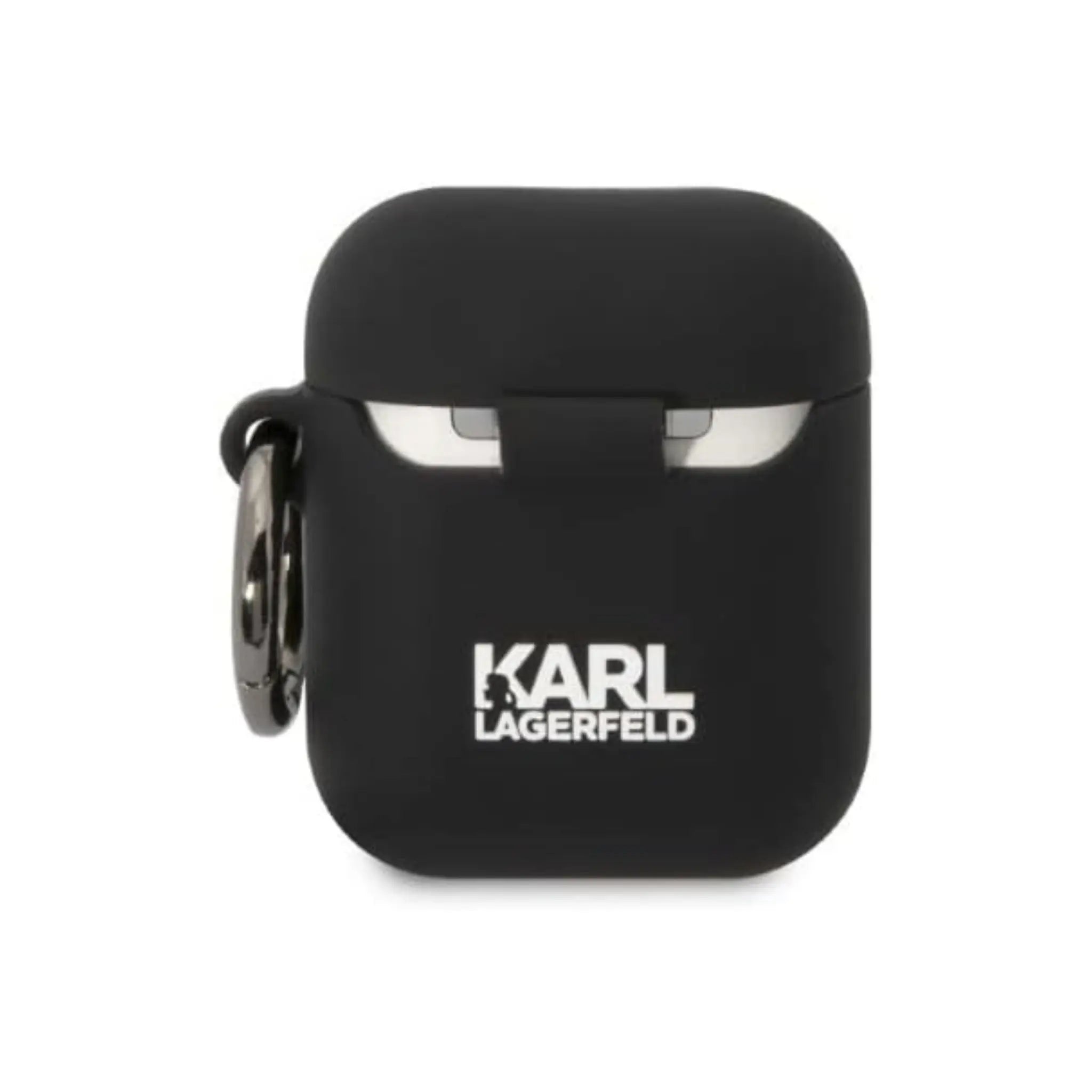 Karl Lagerfeld Silicone NFT Choupette Head 3D Case | Perfect Fit Protective Cover for Apple AirPods 1st & 2nd Generation | Stylish 3D Design with Iconic Choupette Motif | Flexible Silicone Cover with Shock-Absorbing Properties | Exclusive Premium Case for Trend-Conscious Users | Black