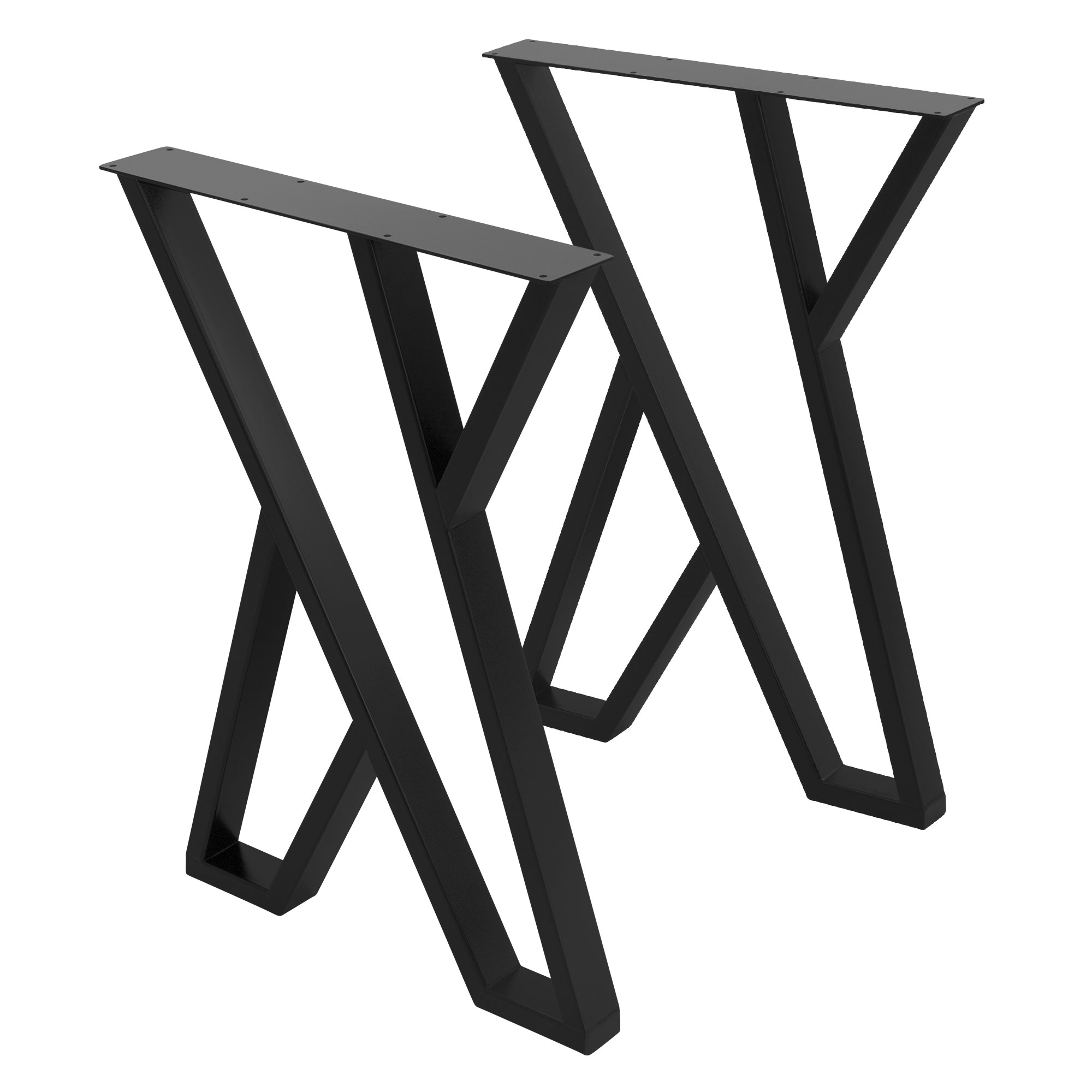 Image of Ml-design 2pcs Table Legs 50xh71cm, X-shaped Table Frames, Made Of Steel Powder-coated, Black, , Frame For Dining Table/office Table, Table Frame, Metal Furniture Feet For Diy Projects.