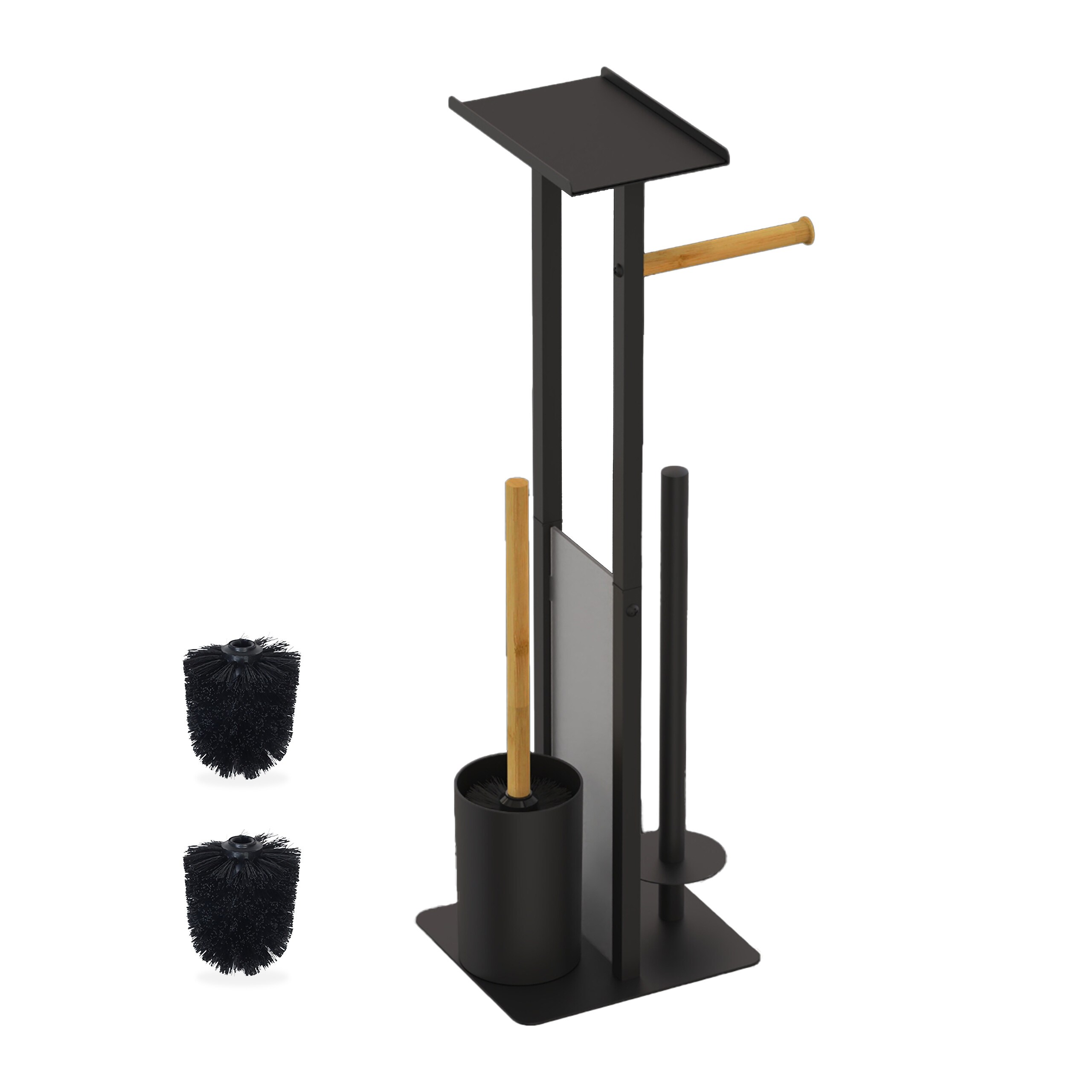 Black/natural Toilet Set - (w)21 X (h)65 X (d)18 Cm