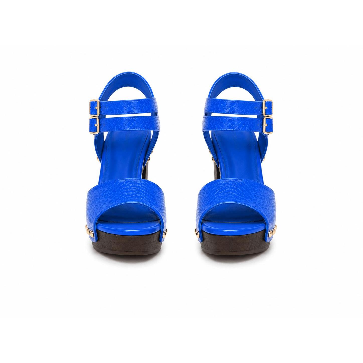 Women's Wooden Platform Block Heel Sandals