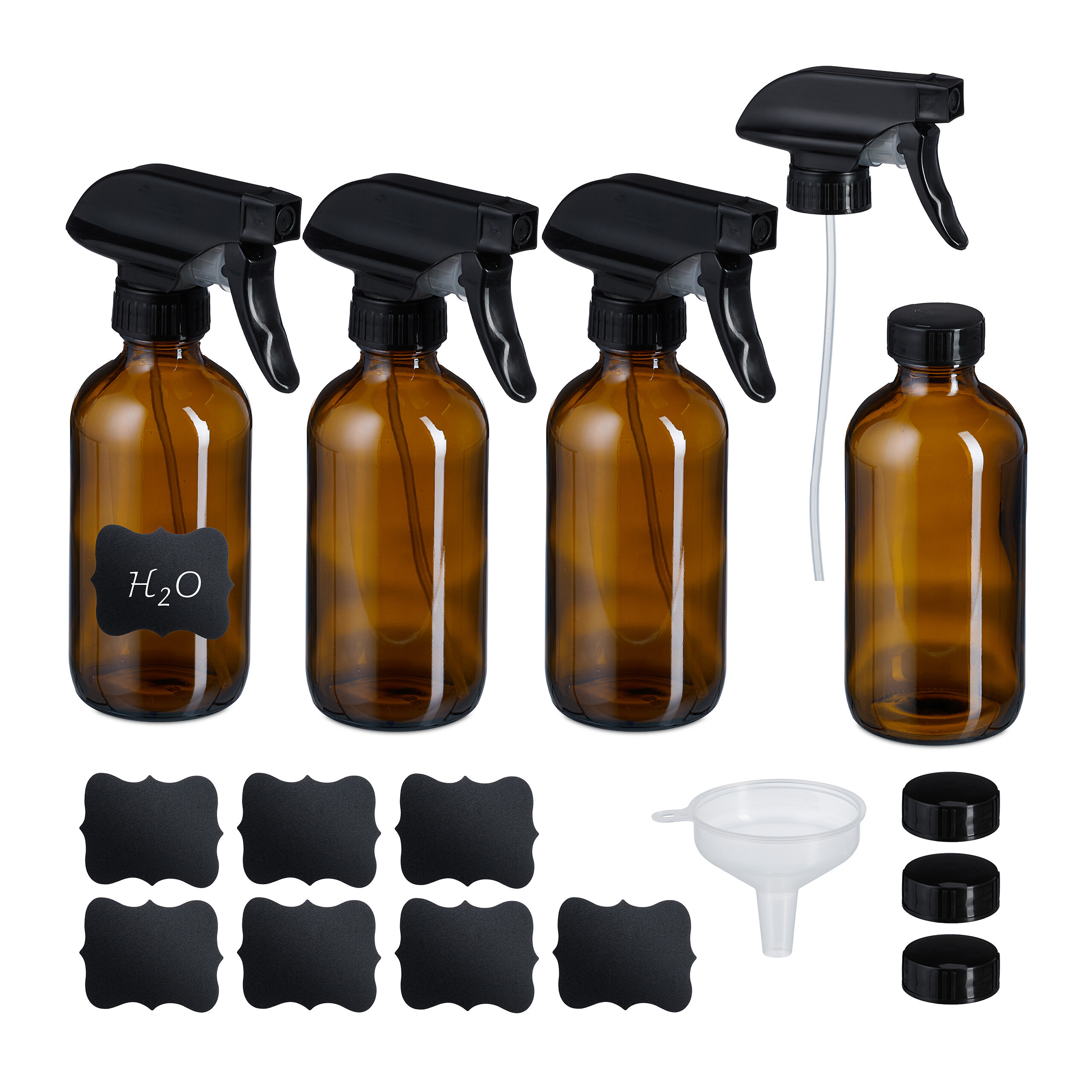 4-pack Brown/black Spray Bottles - 250 Ml