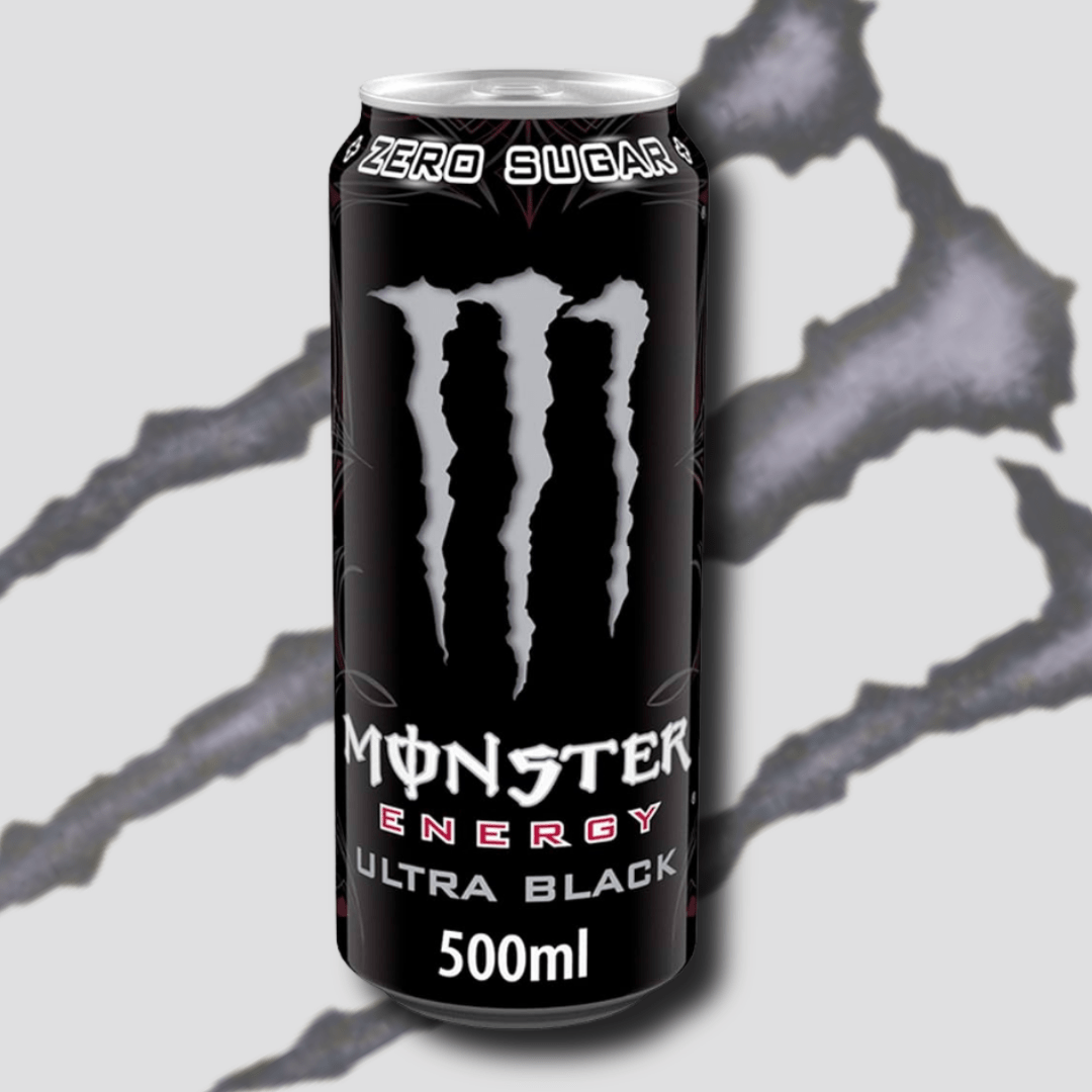 E-shop 1x Monster Energy Ultra Black – 500 ml Dose | Zuckerfreier Energy Drink mit Black-Cherry-Geschmack
