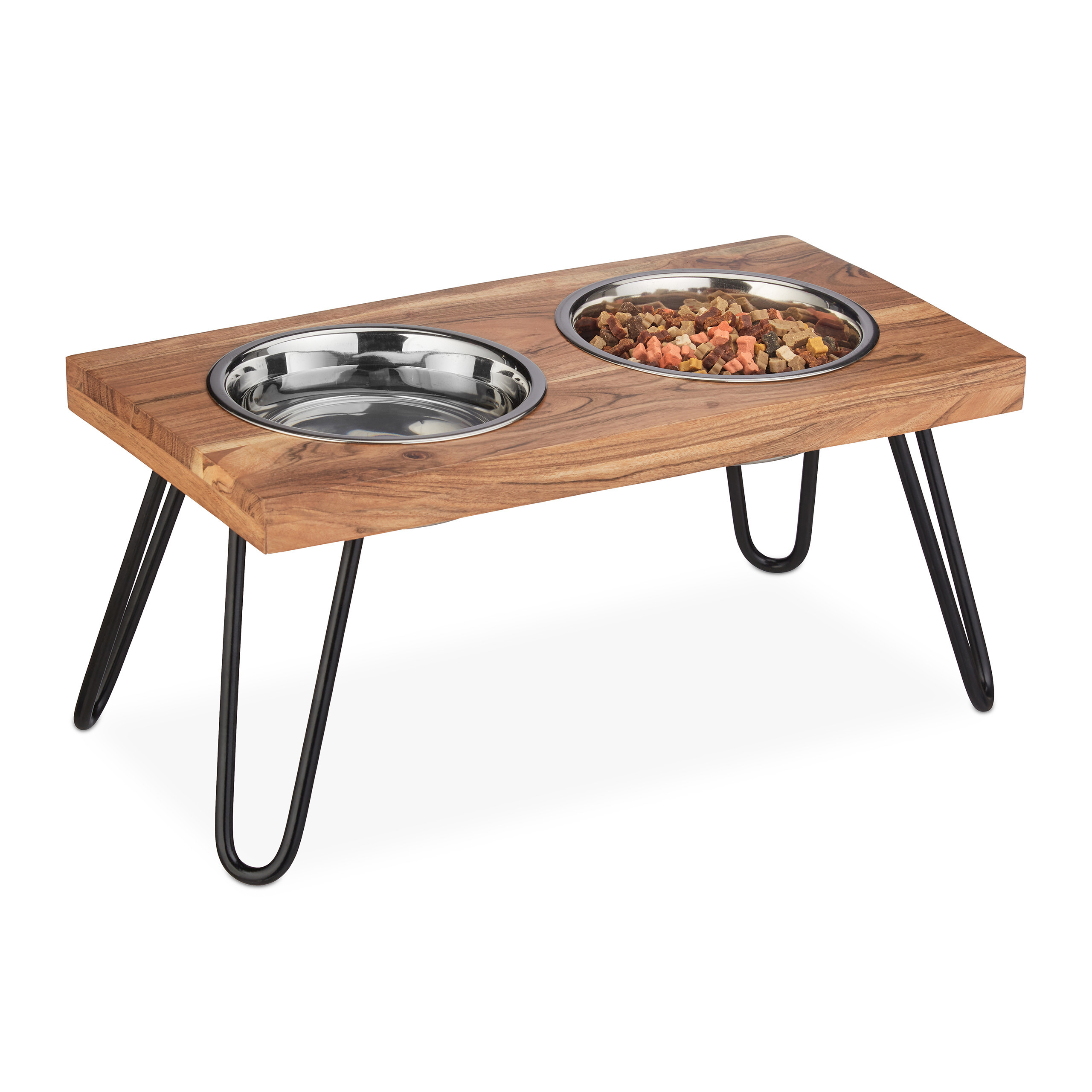 Bowl Stand In Natural/black - (w)49.5 X (h)23 X (d)25 Cm