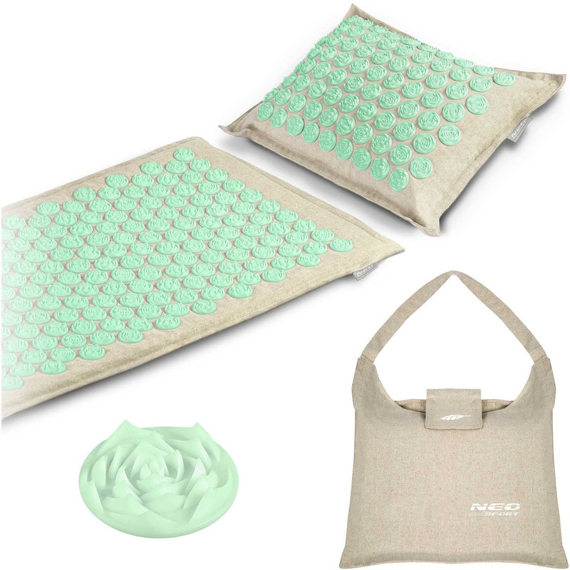 Acupressure Mat With Neo-sport 190201 Spikes In Gray-mint Color