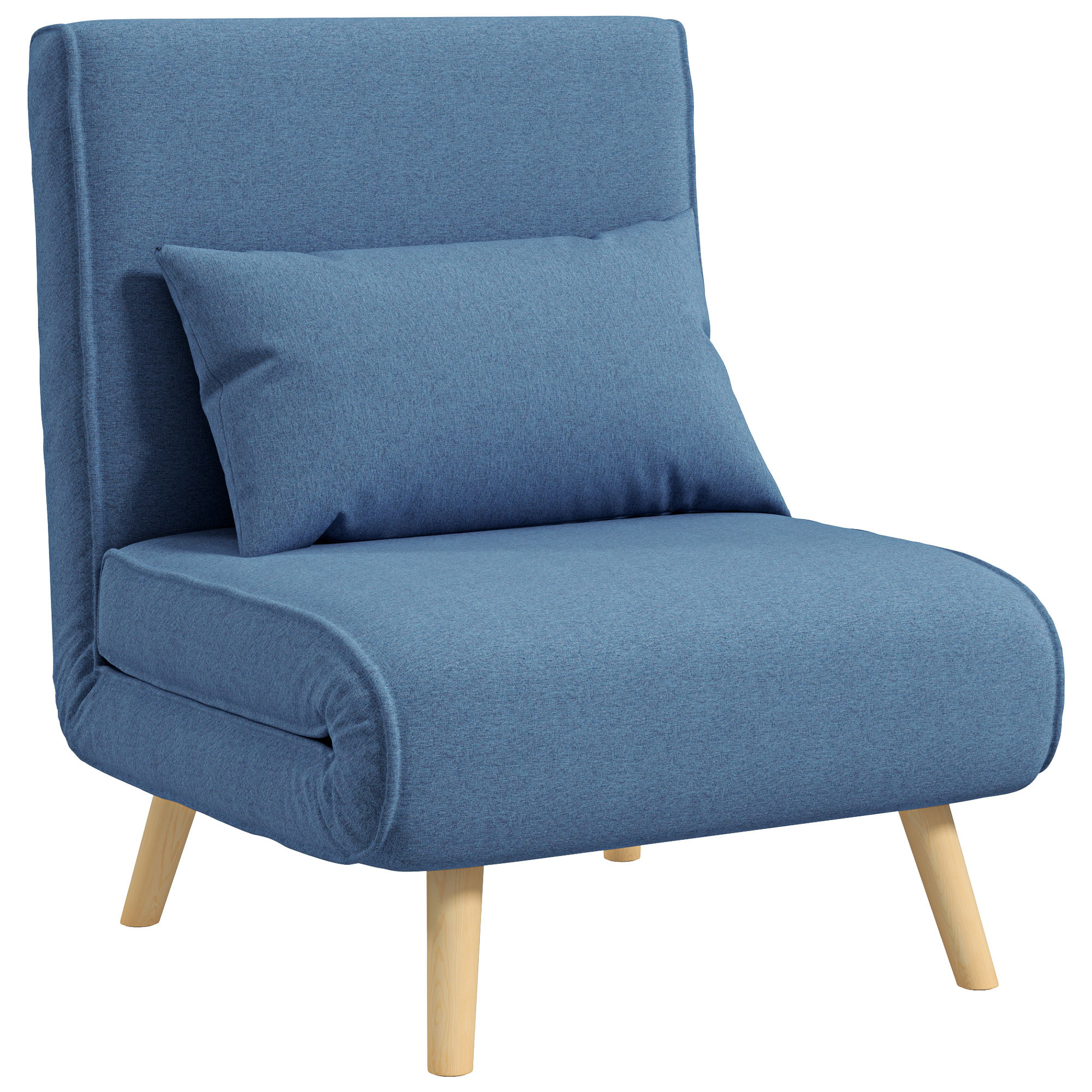 TEMU HOMCOM fauteuil convertible 1 place, fauteuil lit et chauffeuse - inclinable 5 niveaux et oreiller , siège rembourré - pour bureau, salon,