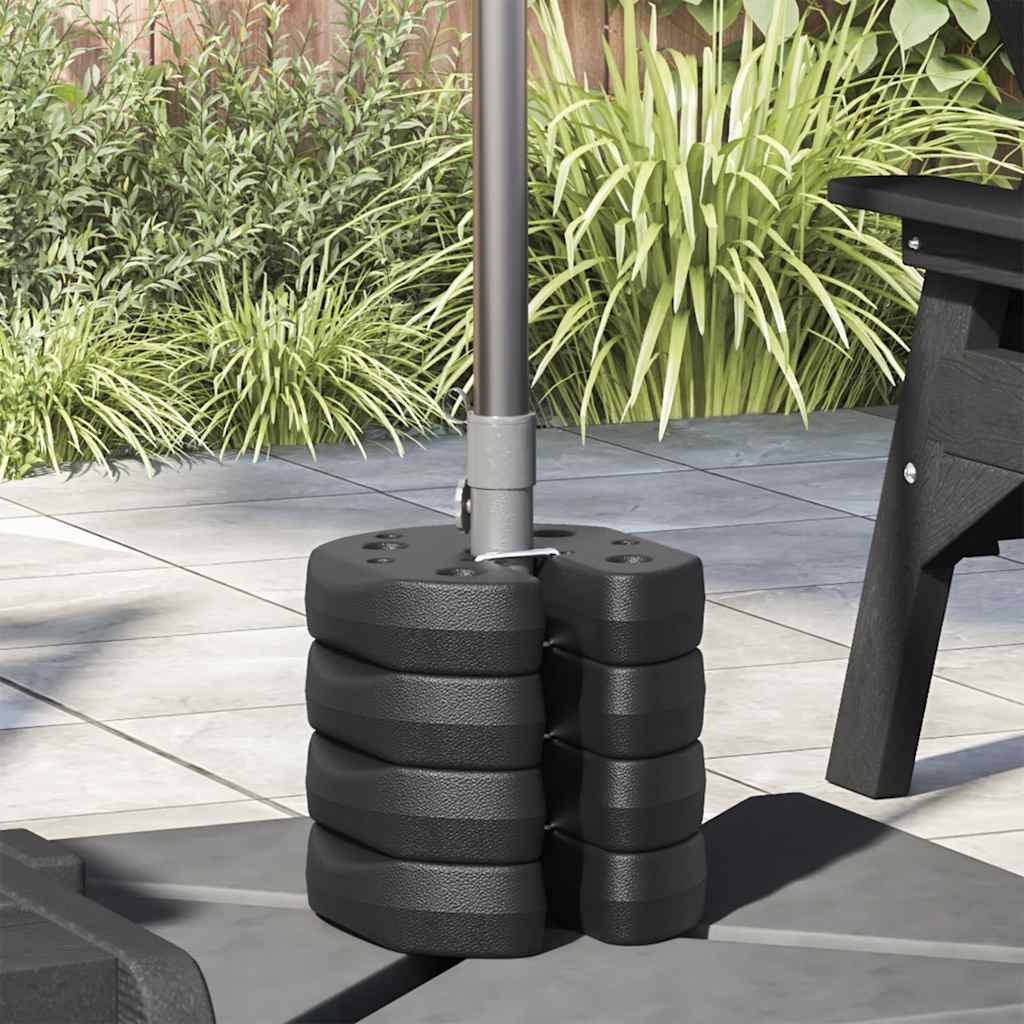 Image of Weight Plates 4-piece Set, Concrete With Plastic Cover, Black, 220x50 Mm, Party Tent Accessories, Outdoor Tent Base, Umbrella Stand
