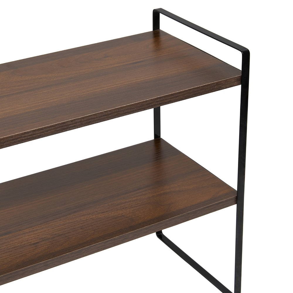 Walnut Tone Multi-Functional Storage Rack for Desk & Decor