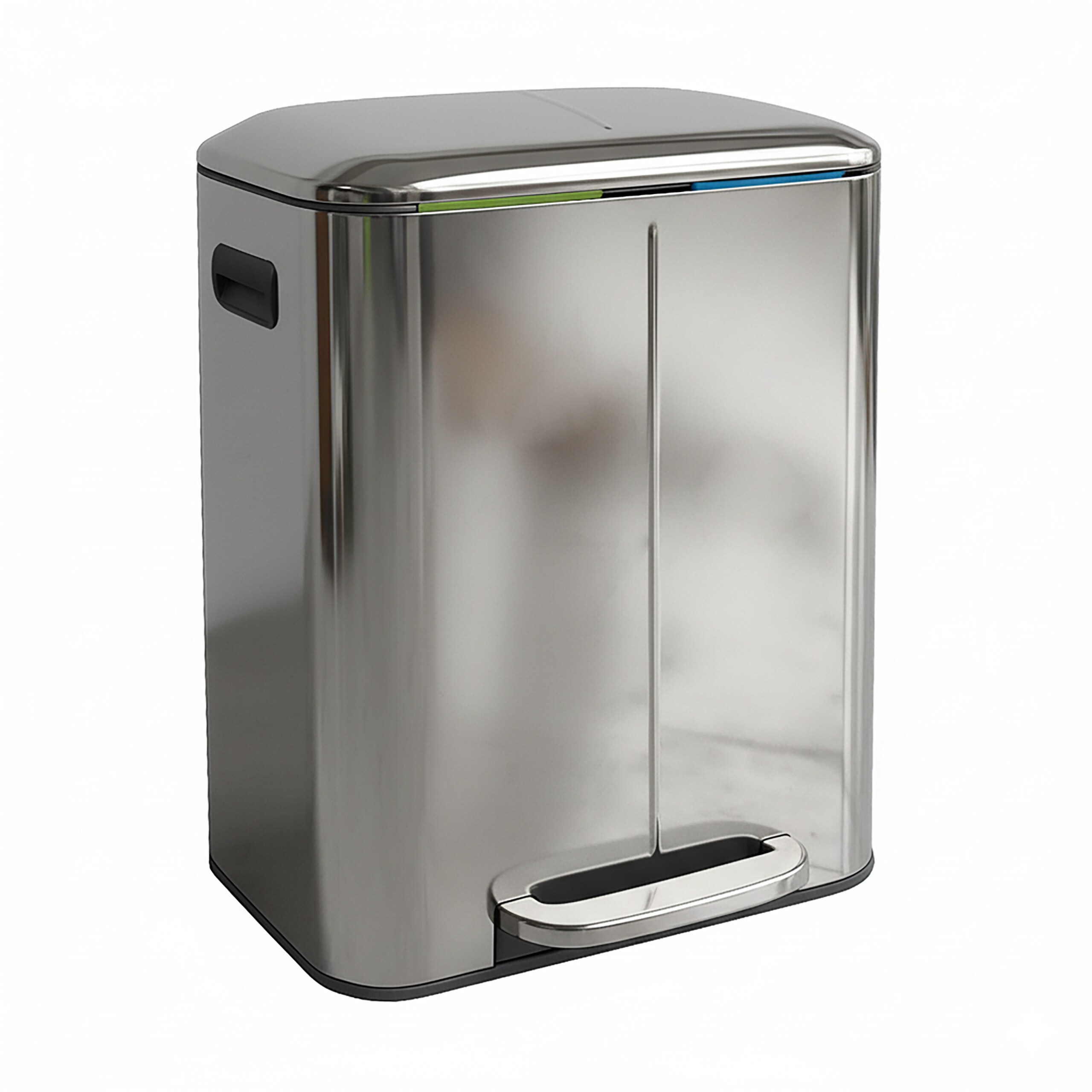Silver Trash Cans - 2x 20 Liter