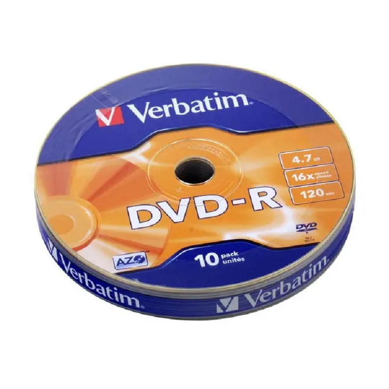 TEMU Verbatim 10 4.7GB AZO 16X, in confezione termoretraibile - 43729
