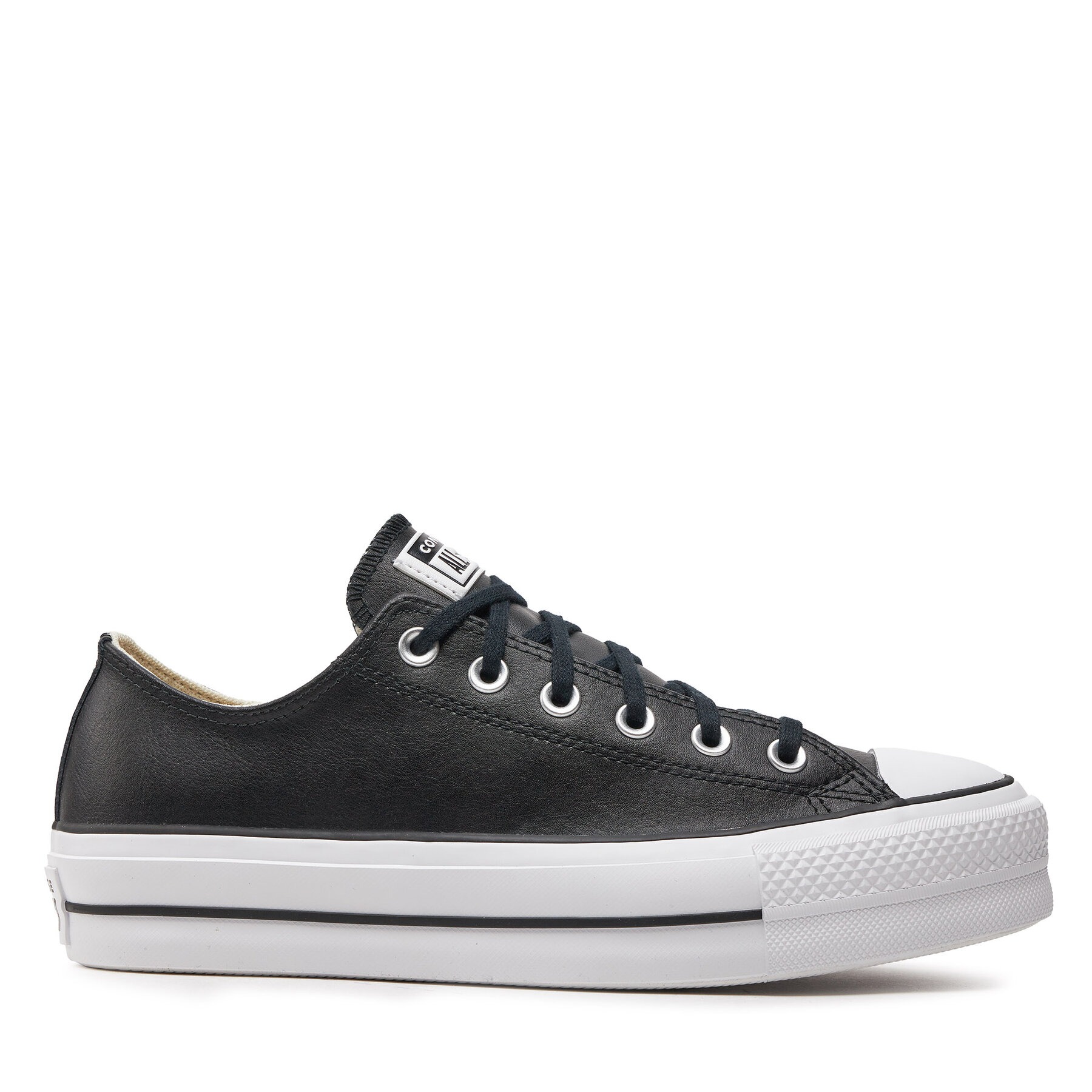 Image of All Star Leather Platform Sneakers Model 561681c Women's Fashion Sneakers In Black, Upper Made Of Fabric, Comfortable Premium Everyday Footwear