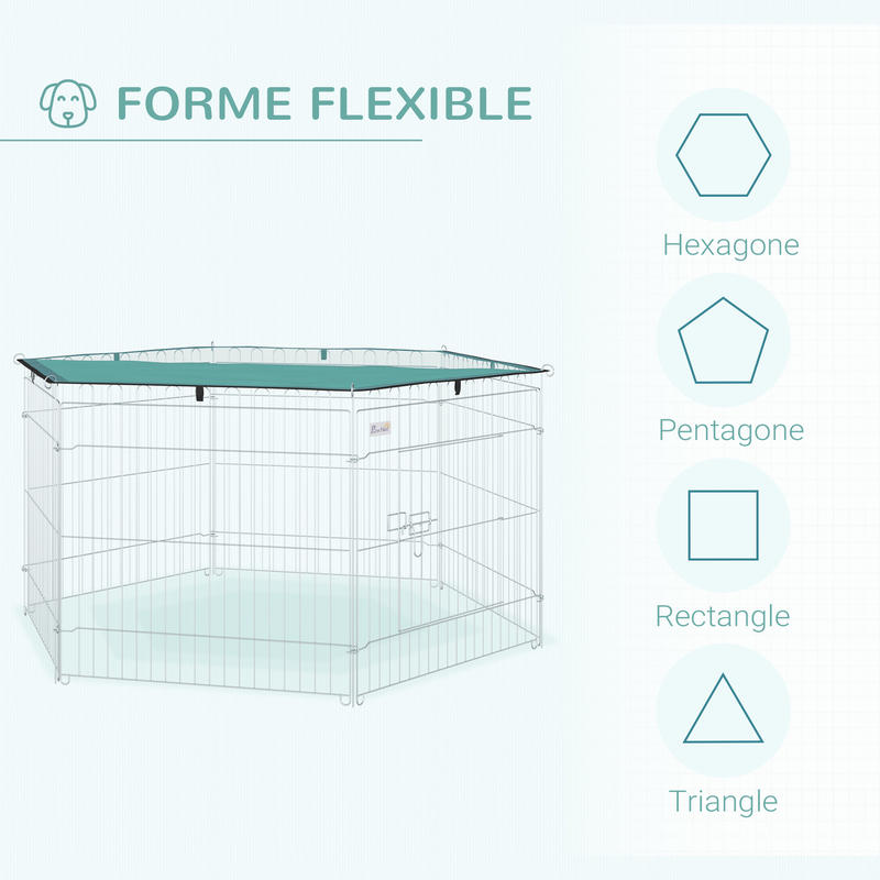 Modulaire stalen kooi met 6 panelen en 1 deur