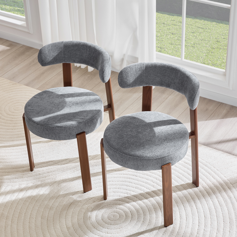 2pcs Set, Softly Padded Dining Chair With Ergonomic Backrest | Scandinavian Style & Neutral Seat Cushion | Versatile Chair For Kitchen, Living Room & Terrace | Stable Seat Bench For