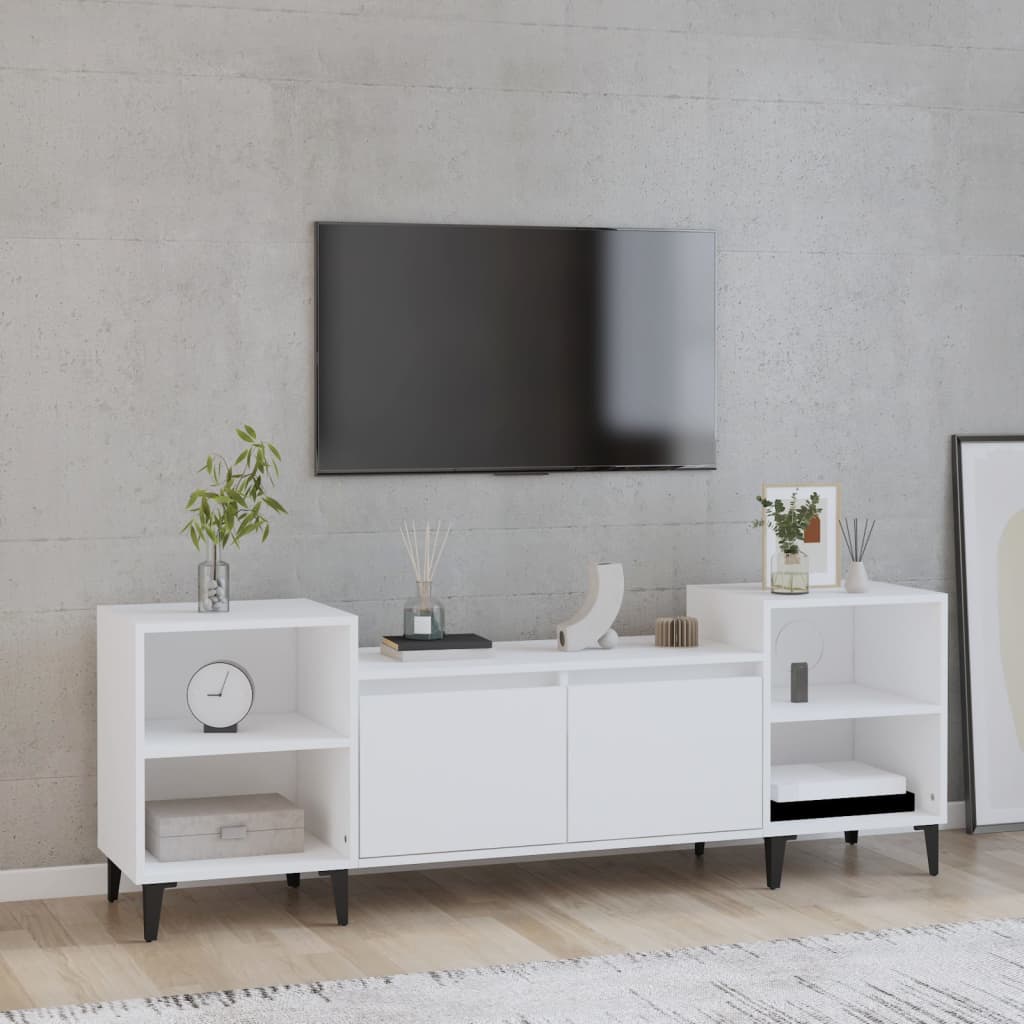 Image of Vidaxl Tv Cabinet Lowboard Tv Furniture Table Board Sideboard Tv Stand Tv Table Hifi Cabinet Living Room White 160x35x55cm Wood Material