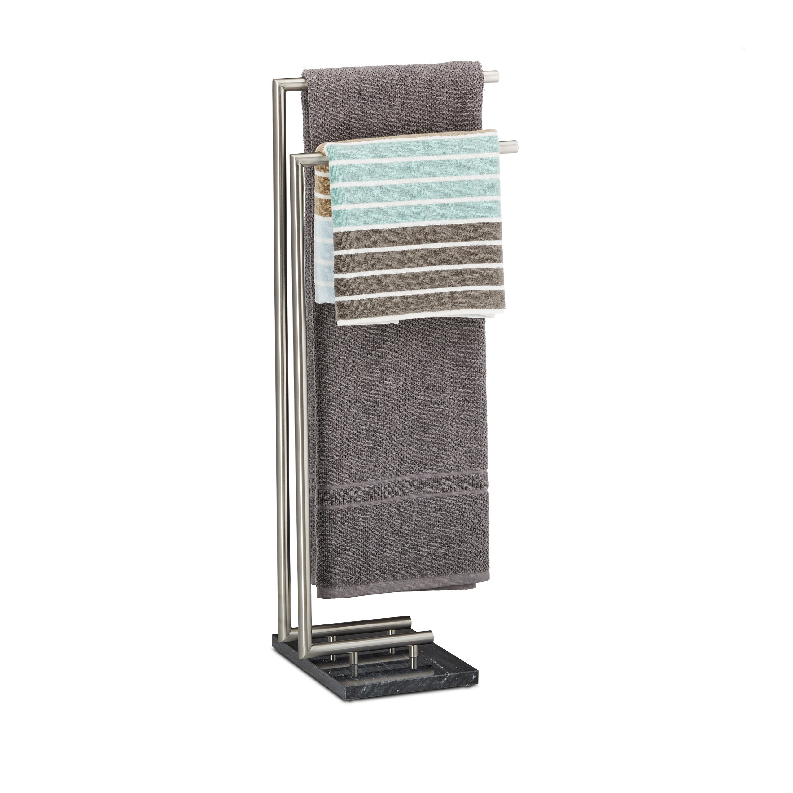 Towel Holder In Black - (w)34 X (h)84 X (d)30 Cm