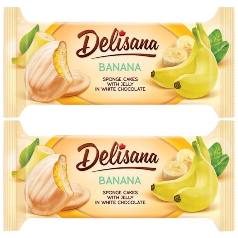 Delisana Banana Jelly In White Chocolate 135g X 2 Pieces